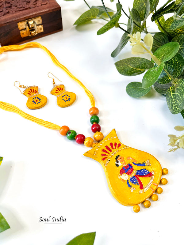 Handmade Terracotta Warli Art Jewellery Set