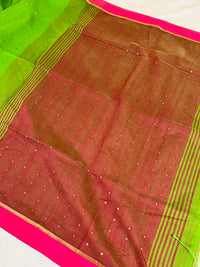 Silk Cotton Woven Stripe Saree