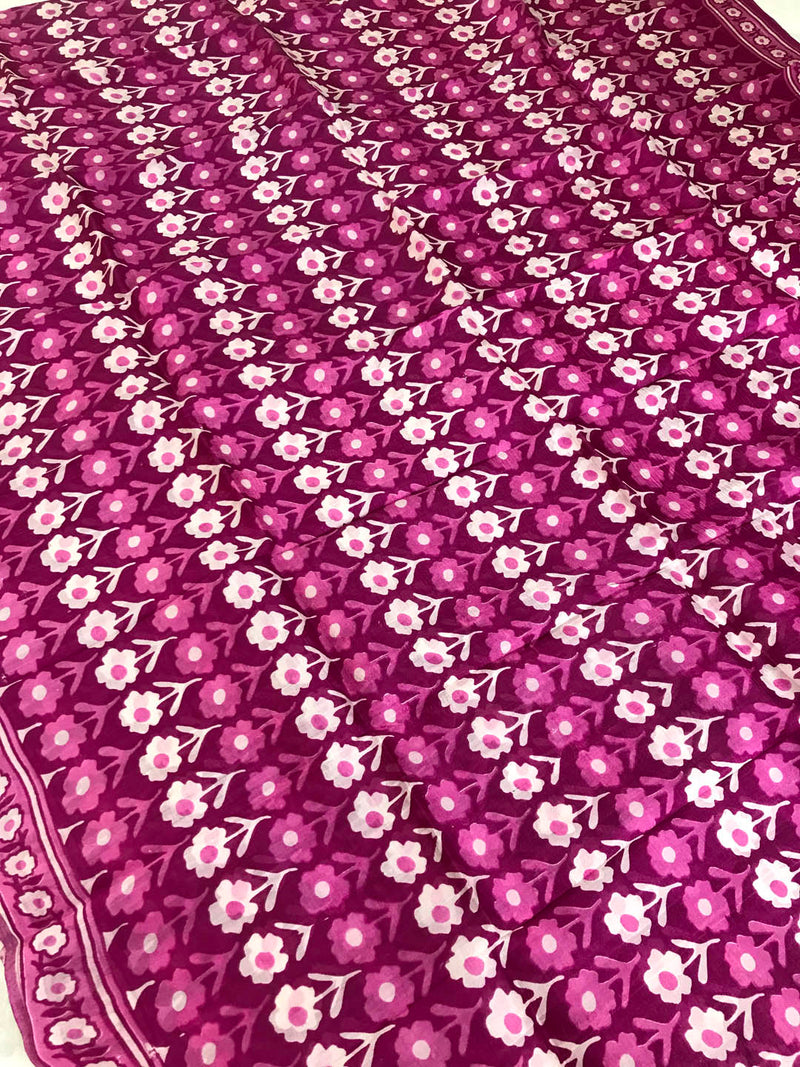 Authentic Murshidabad Bengal Pure Silk Saree - Pink