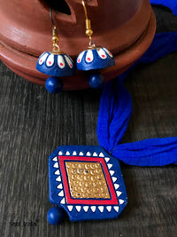 Handmade Terracotta Jewellery Set- Blue