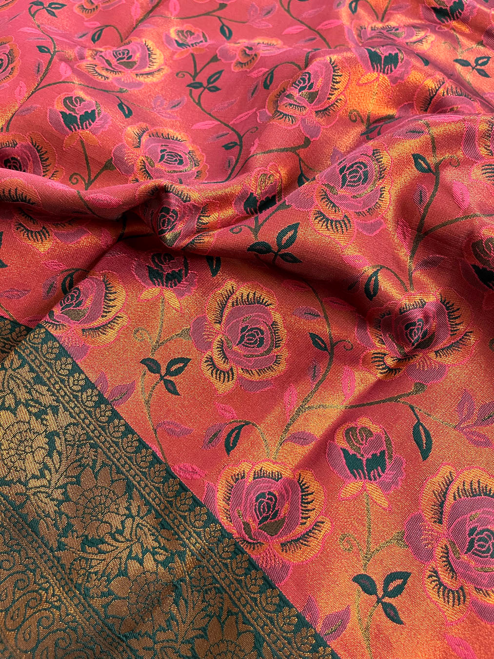 Contemporary Banarasi South Silk With Woven Floral Motifs - Rose Pink