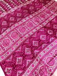 Authentic Murshidabad Bengal Pure Silk Saree - Pink