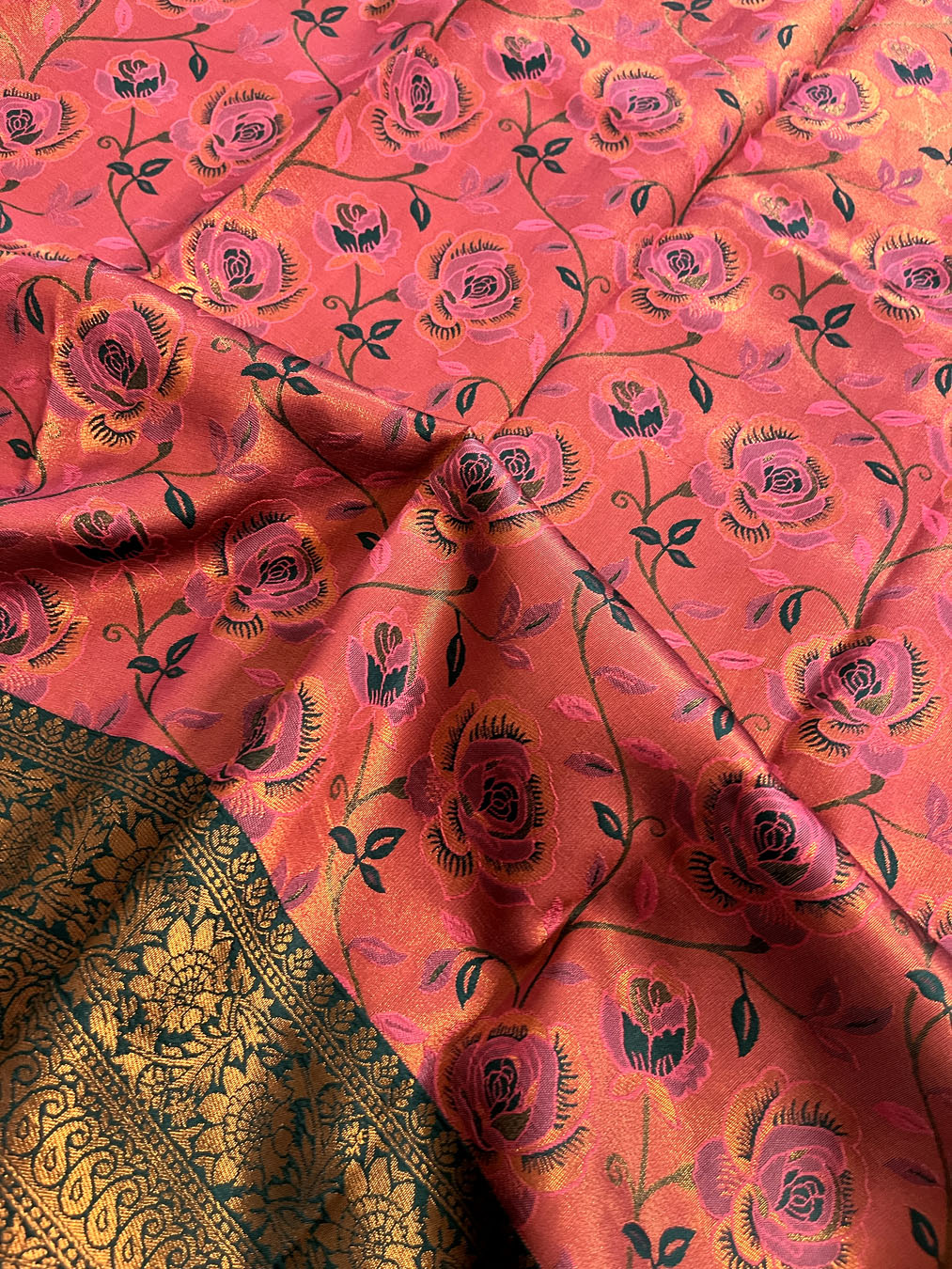 Contemporary Banarasi South Silk With Woven Floral Motifs - Rose Pink