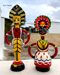 Handcrafted GI TAGGED Etikoppaka Kathakali Couple