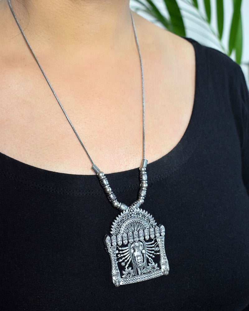 German Silver Neo Ethnic Dashavatar Pendant Necklace