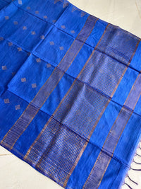 Bengal Silk Cotton With Zari Work - Blue