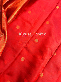 Contemporary Banarasi South Silk With Woven Floral Motifs - Golden