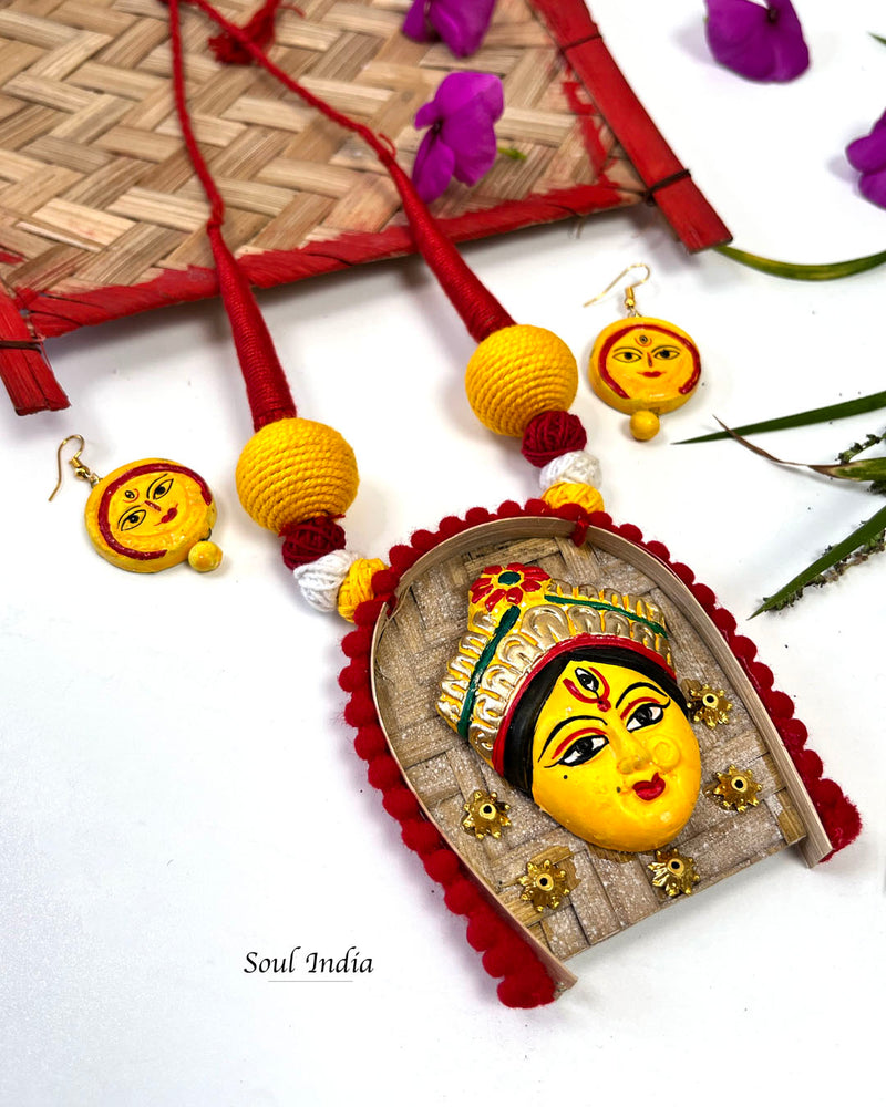 Handmade Terracotta Durga Terracotta Jewellery Set