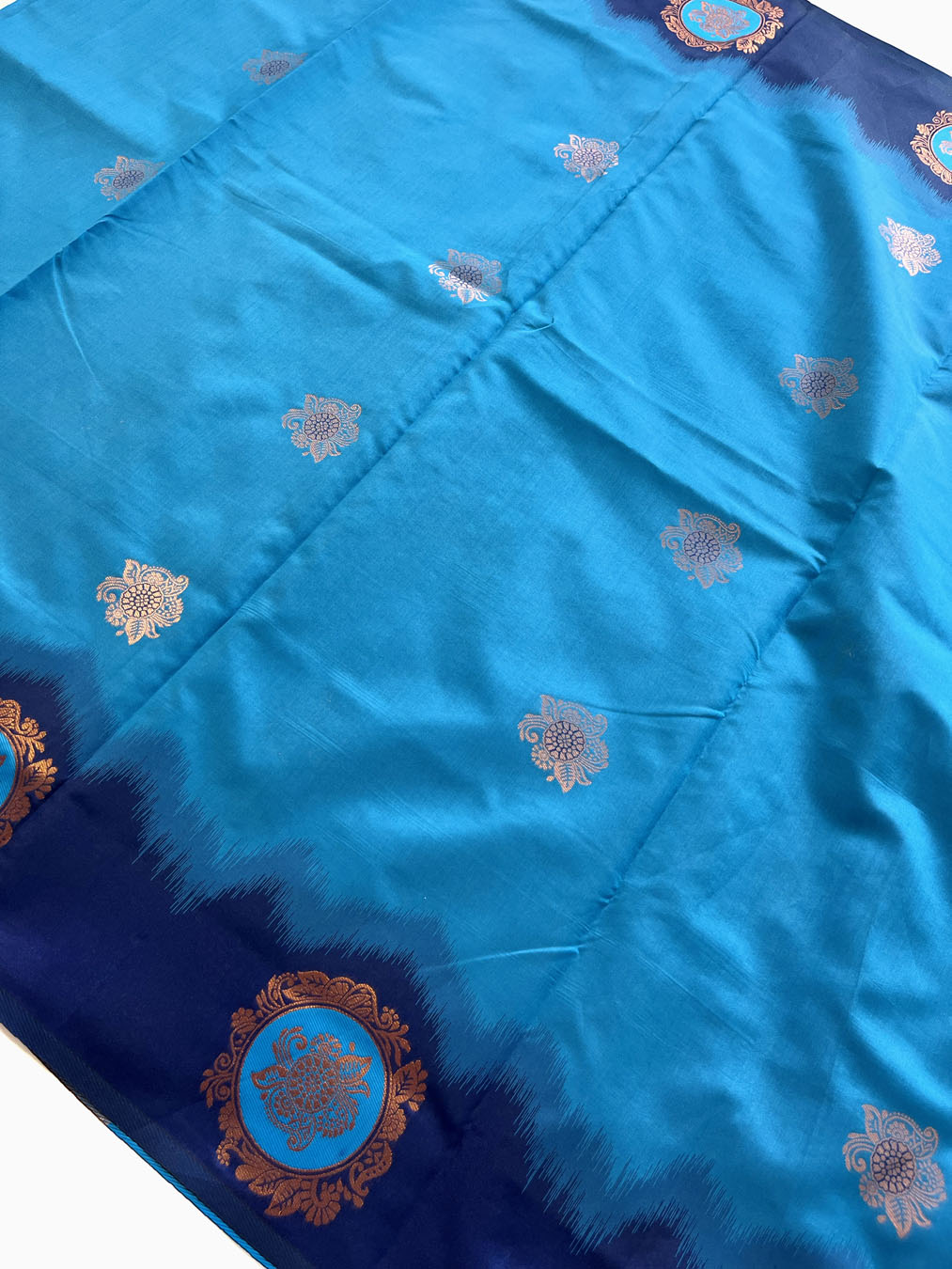 South Silk Saree With Heavy Zari Work-Blue