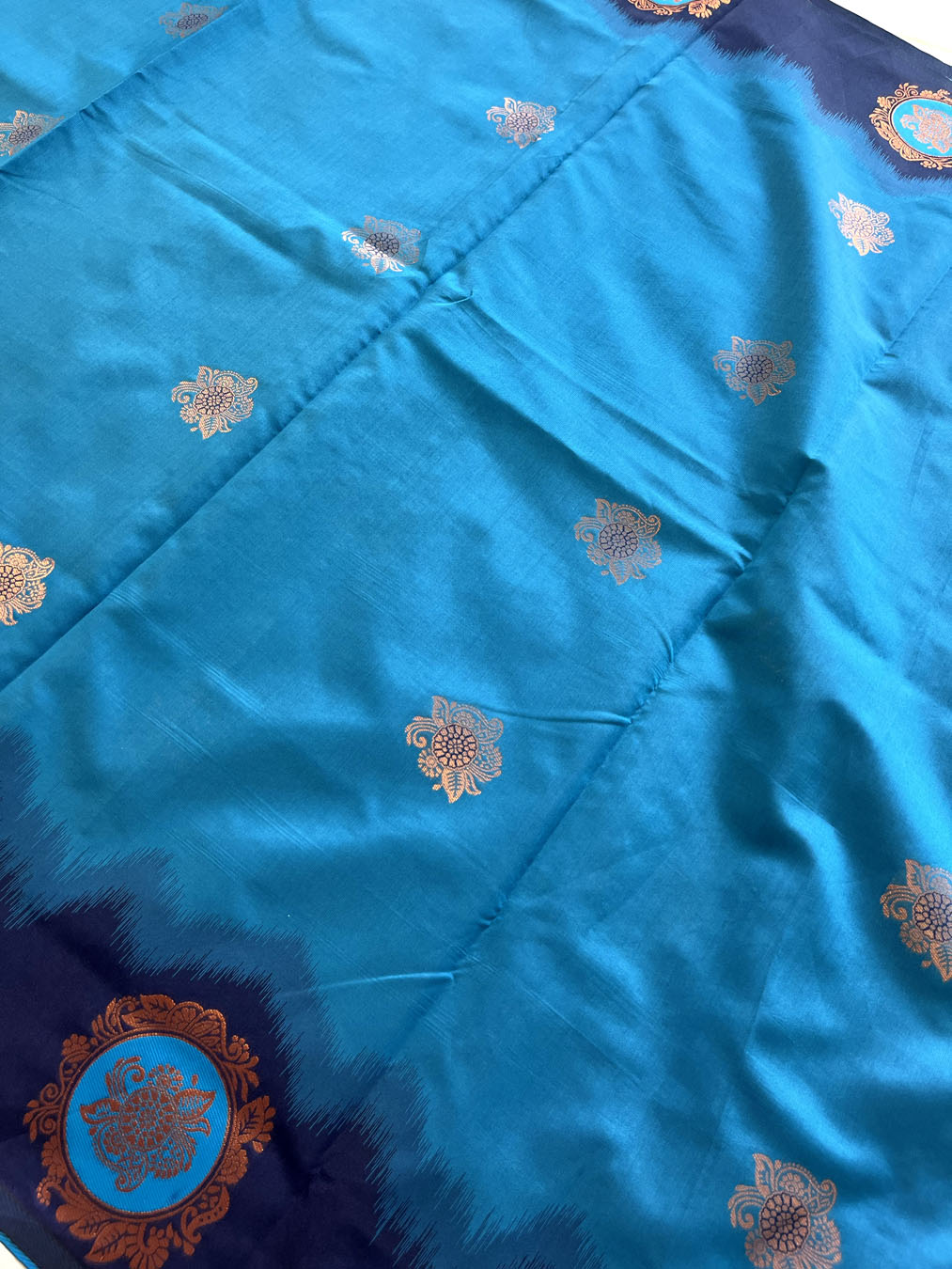 South Silk Saree With Heavy Zari Work-Blue