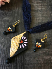 Handmade Terracotta Jewellery Set- Black