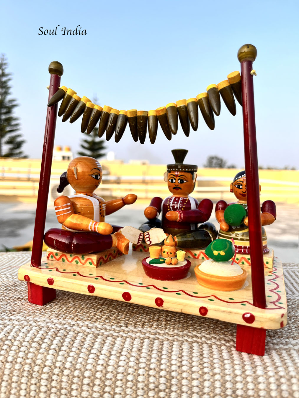 Handcrafted GI TAGGED Etikoppaka Wooden Marriage Set