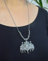 German Silver Neo Ethnic Balaji Pendant Necklace