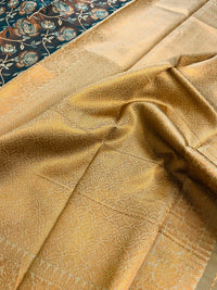 Contemporary Banarasi South Silk With Woven Floral Motifs  - Chocolate