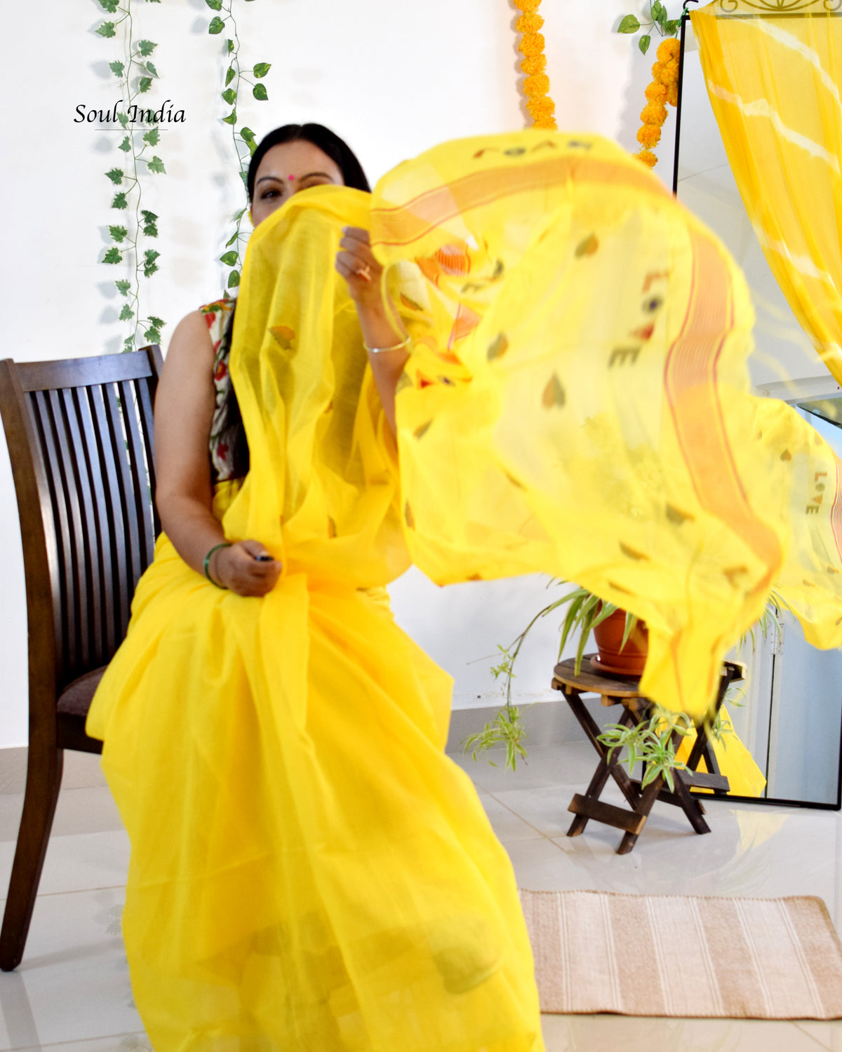 Casata - Cotton Saree With Woven Design - Yellow